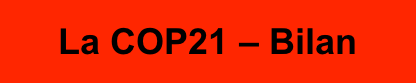 La COP21 – Bilan